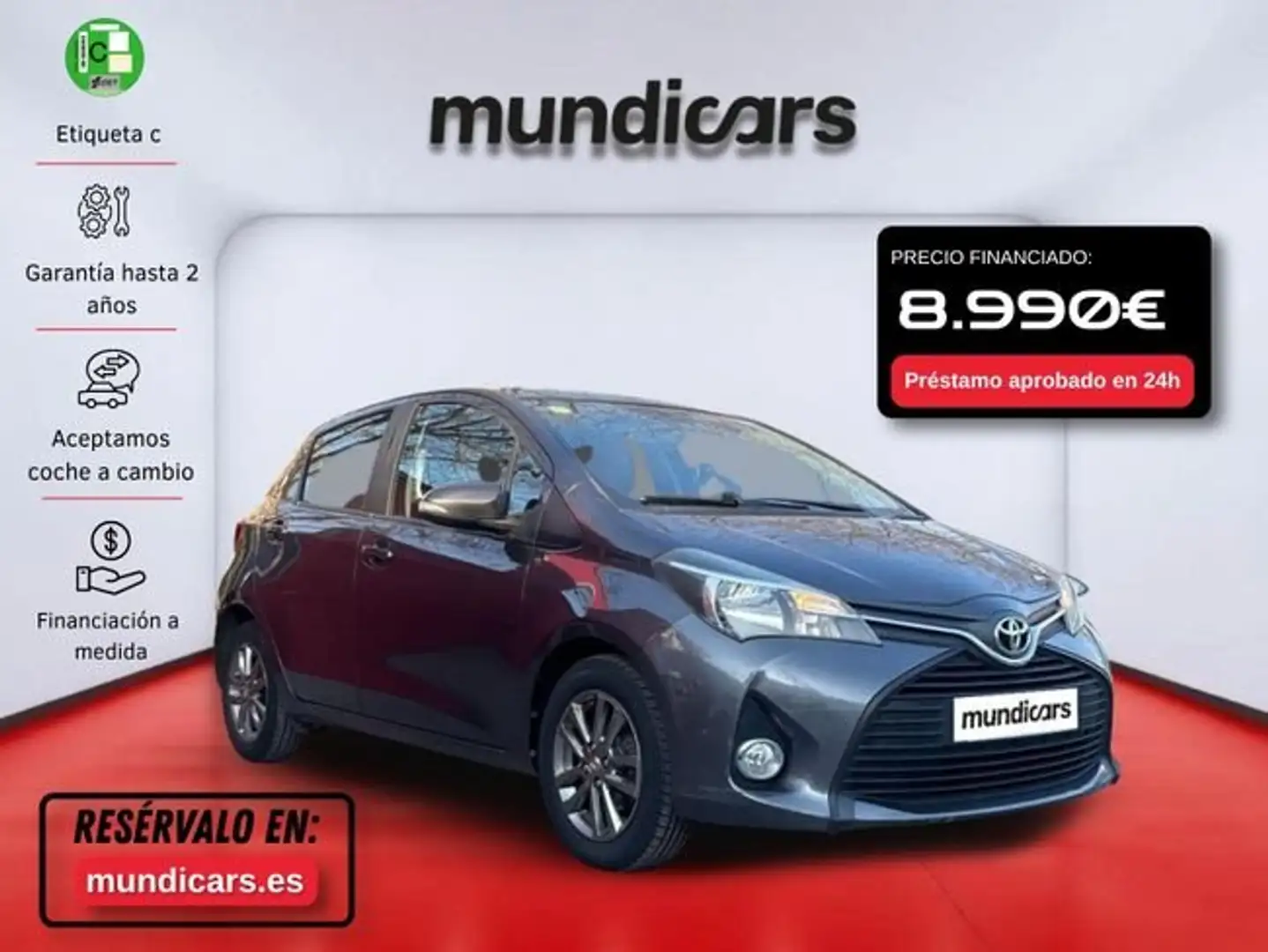 Toyota Yaris 1.0 VVT-i Active Gris - 1