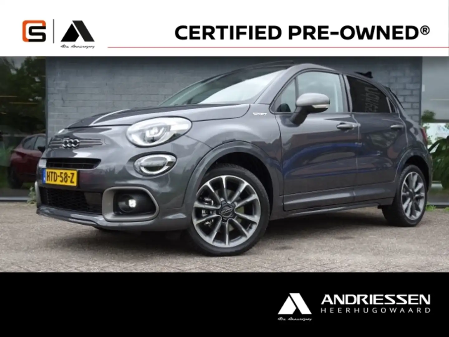 Fiat 500X 1.5 Hybrid 130pk DCT Sport [Cabrio + Carplay] Grijs - 1