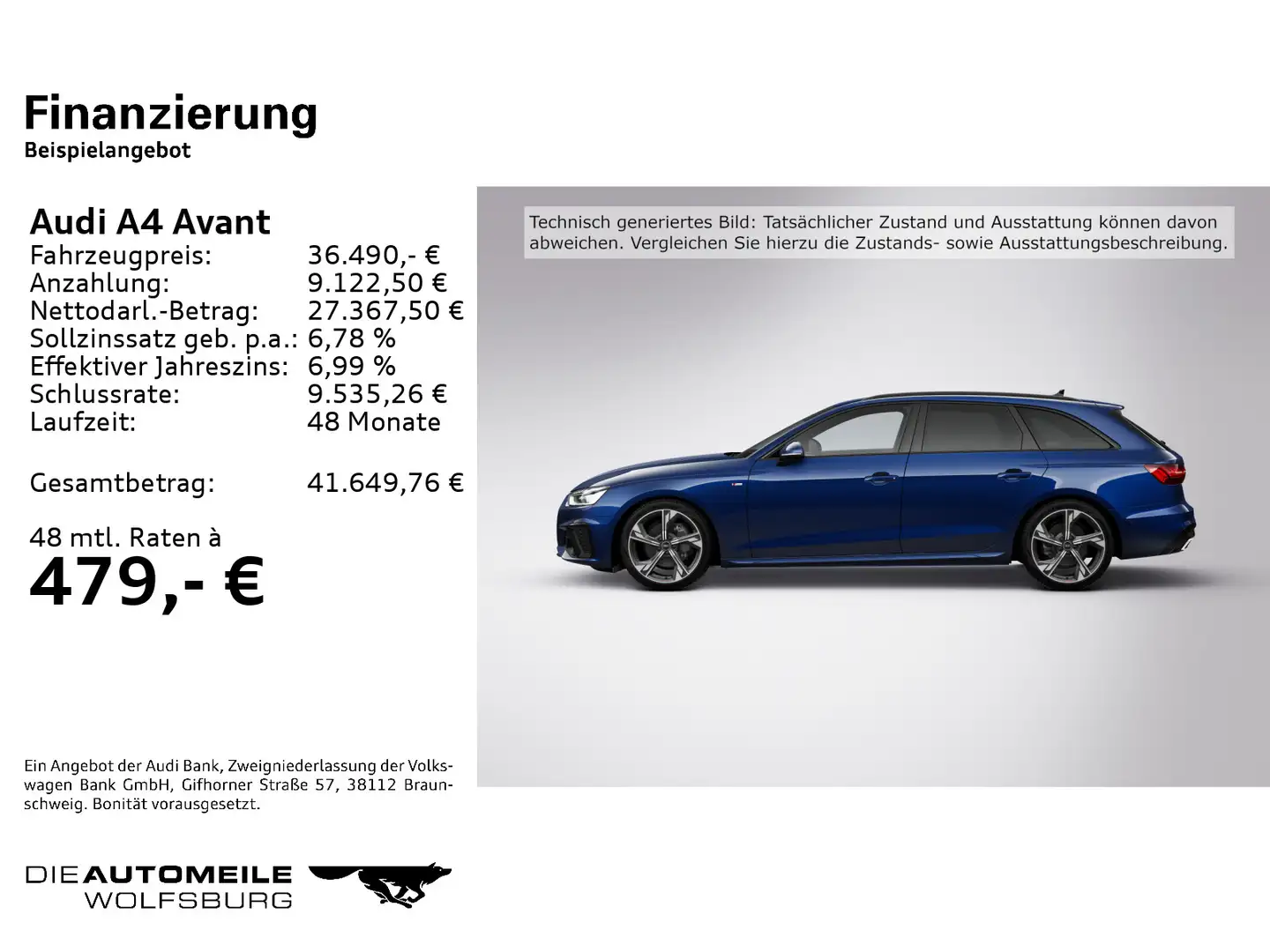 Audi A4 40 TDI S-tronic S line Rückkam/Multilen Blau - 2