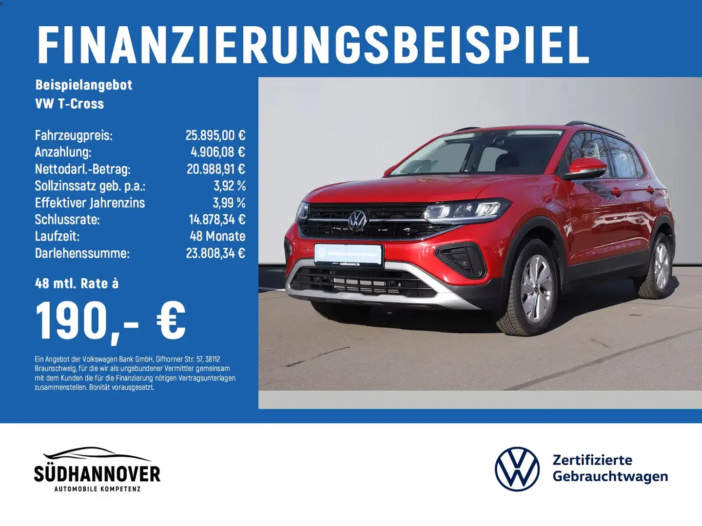 Volkswagen T-Cross Life 1.0 TSI DSG AHK+LED+SHZ+PDC+GRA Roşu - 2