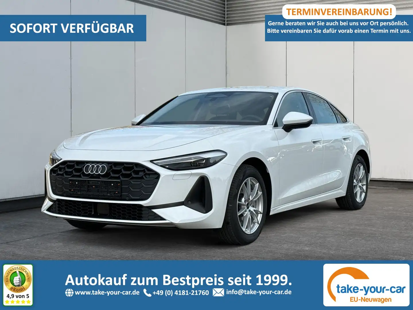 Audi A5 Limousine quattro NAVI+EL. HECKKL.+PDC+LED+17 L... Weiß - 1
