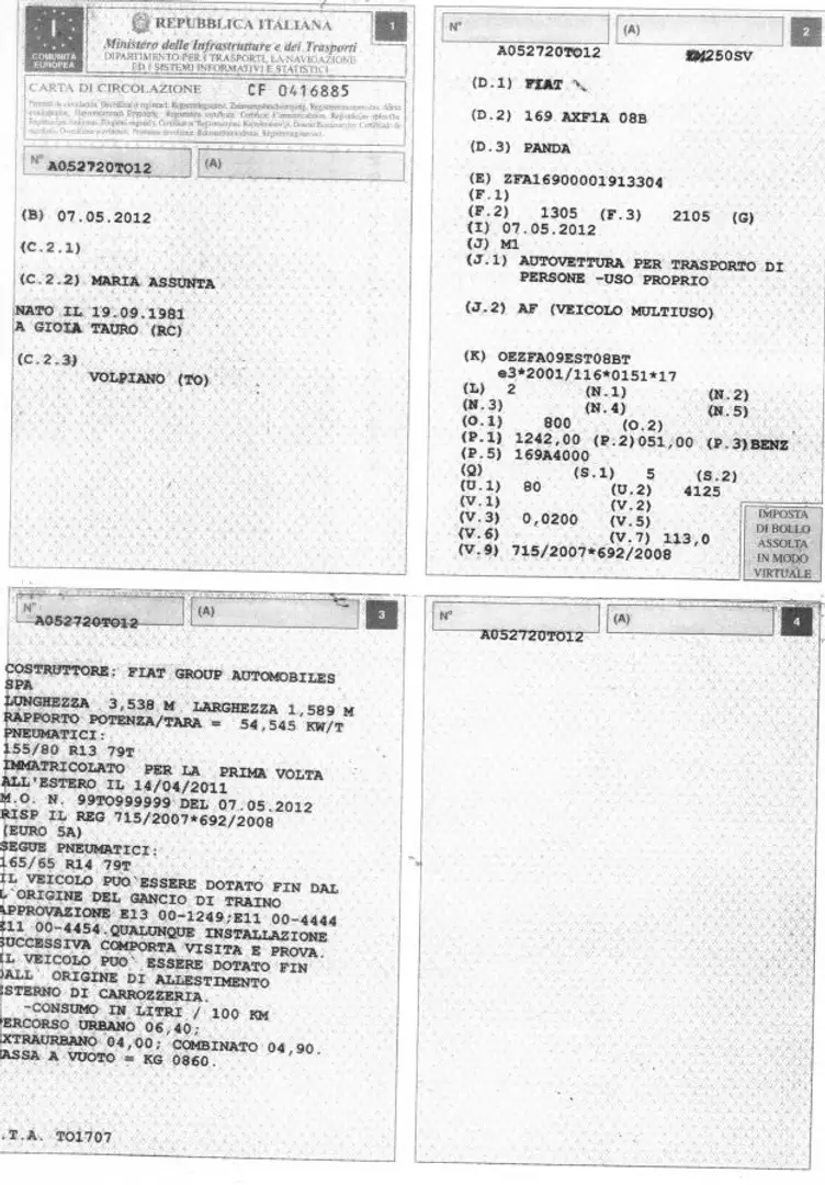 Fiat Panda 1.2 Dynamic Unico Proprietario 128700 Km Noir - 2