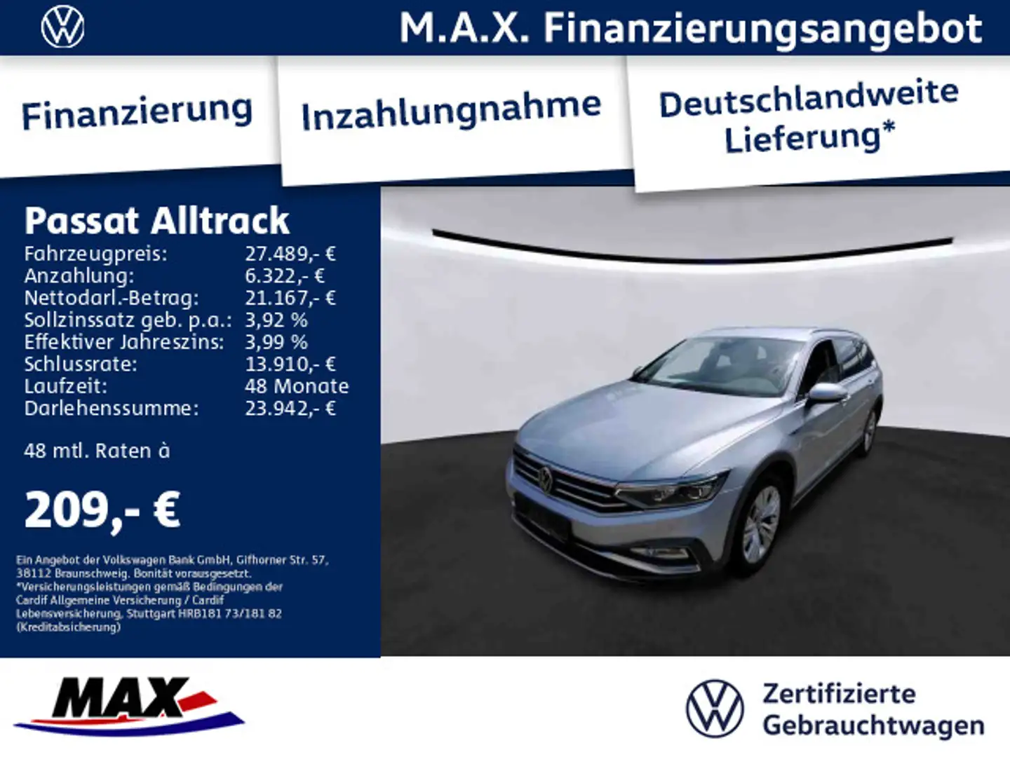 Volkswagen Passat Alltrack Passat Variant Alltrack 2.0 TDI DSG NAVI+KAMERA+ Argent - 1