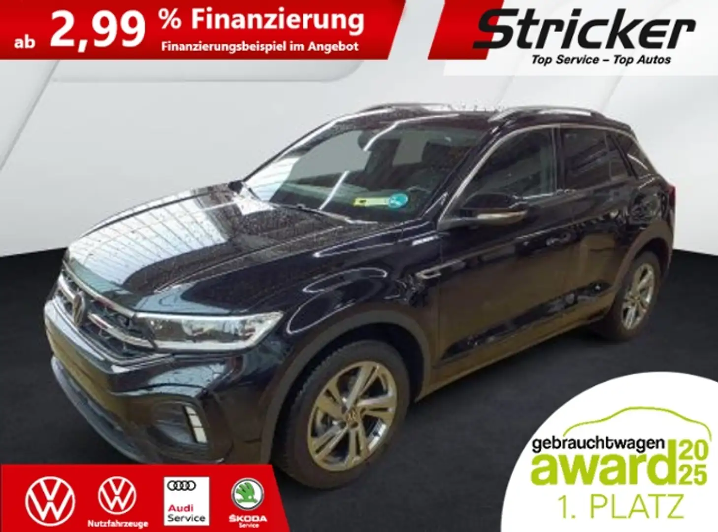 Volkswagen T-Roc R-Line 1.5 TSI DSG 269,-ohne Anzahlung Navi AHK K Schwarz - 2