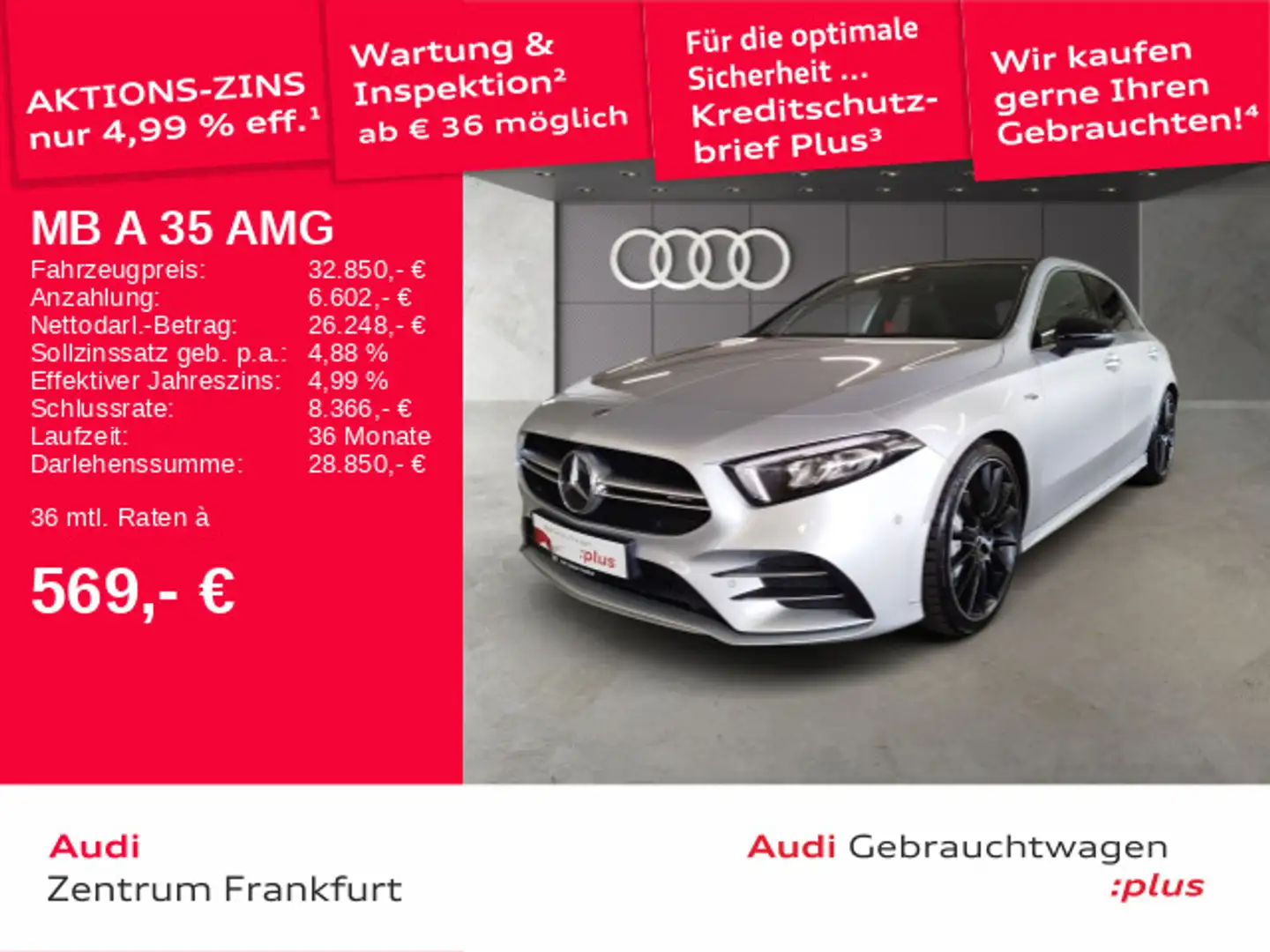 Mercedes-Benz A 35 AMG 4Matic LED KeylessGo Tempomat Panorama Zilver - 1