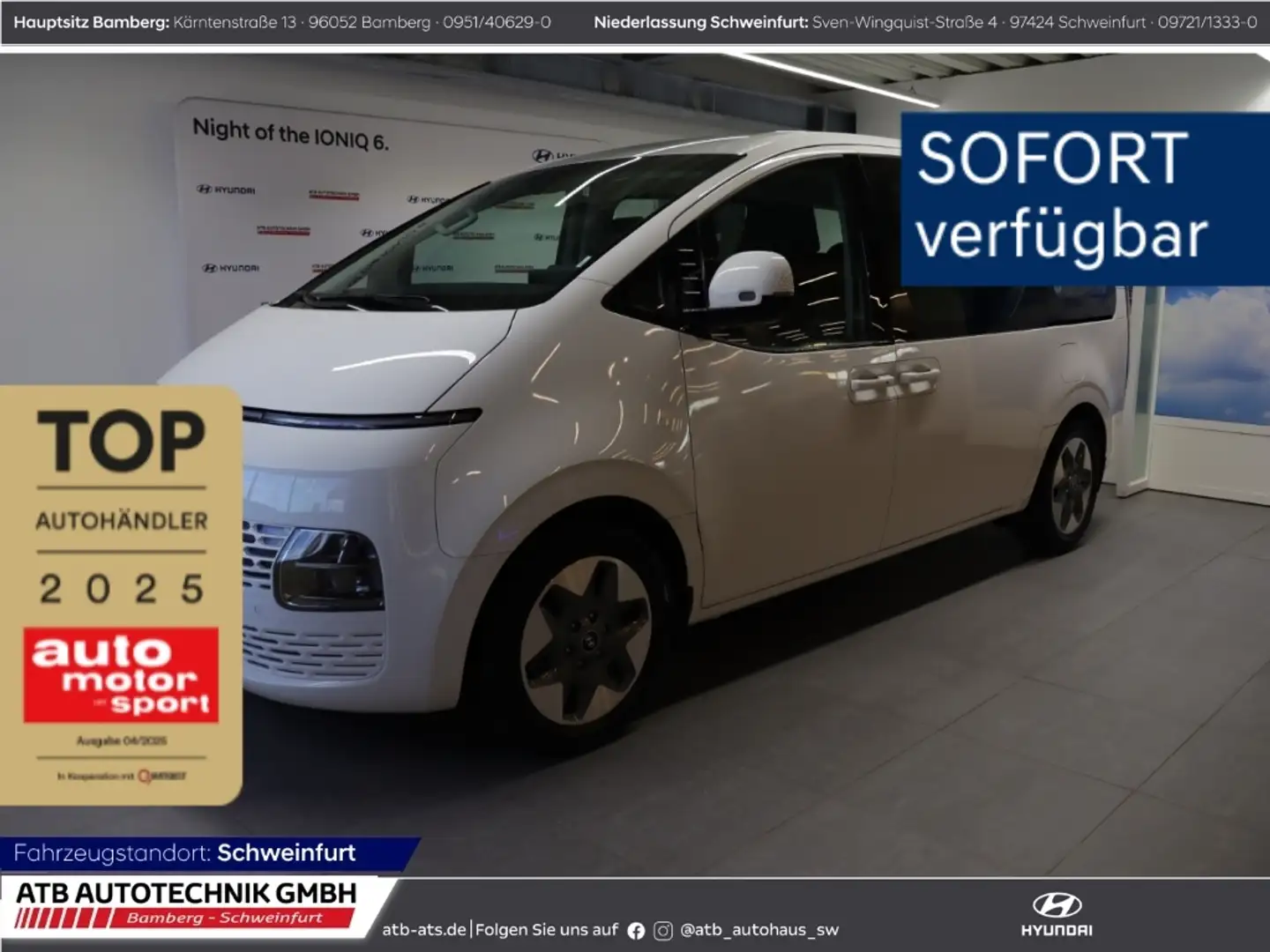Hyundai STARIA Trend 9-Sitzer 2.2 CRDi 8 A/T 2WD 177PS Park-Paket Weiß - 1