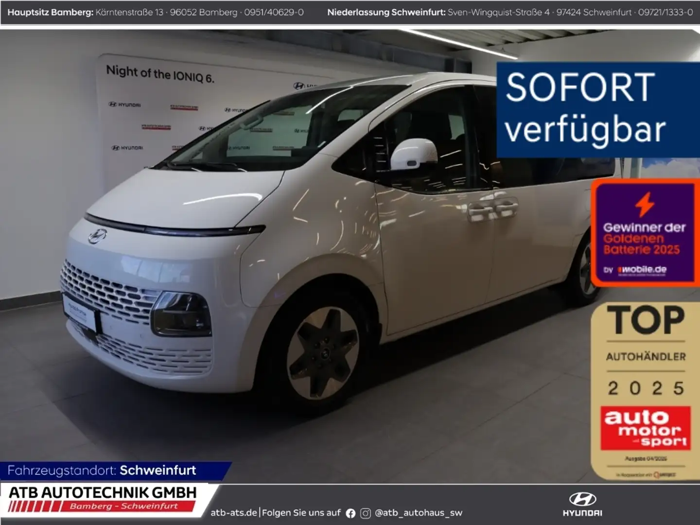 Hyundai STARIA Trend 9-Sitzer 2.2 CRDi 8 A/T 2WD 177PS Park-Paket Weiß - 1