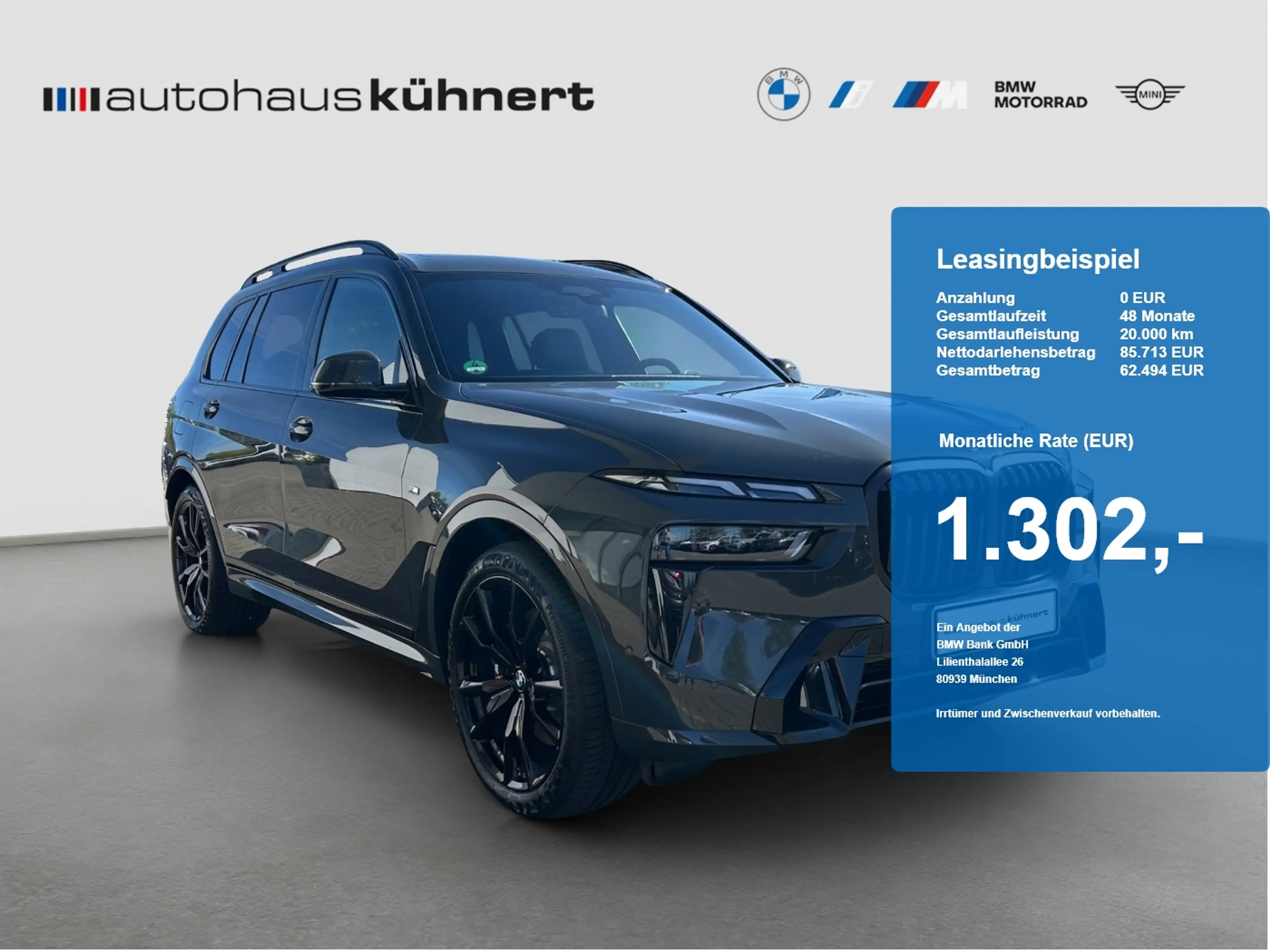 BMW X7 xDrive40d M-Sport PRO UPE: 139.860 EUR