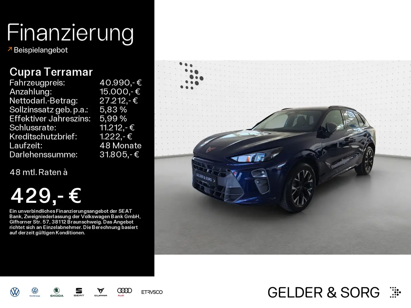 CUPRA Terramar 1.5 eTSI 150 PS DSG *AHK*LED*RFK*KLIMA* Bleu - 1