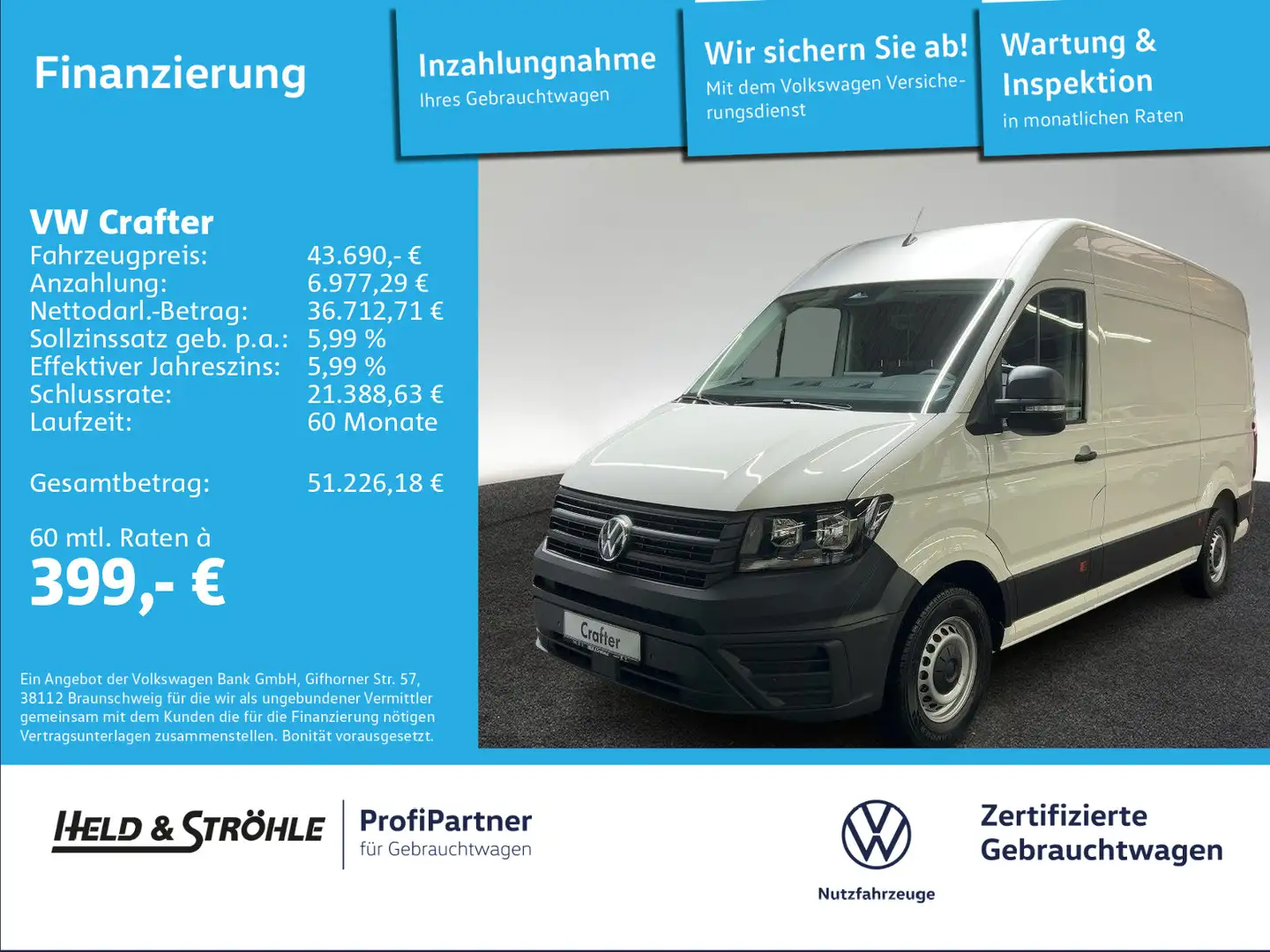 Volkswagen Crafter 35 Kasten MR HD 2.0 TDI KLIMA KAM 270° Weiß - 1