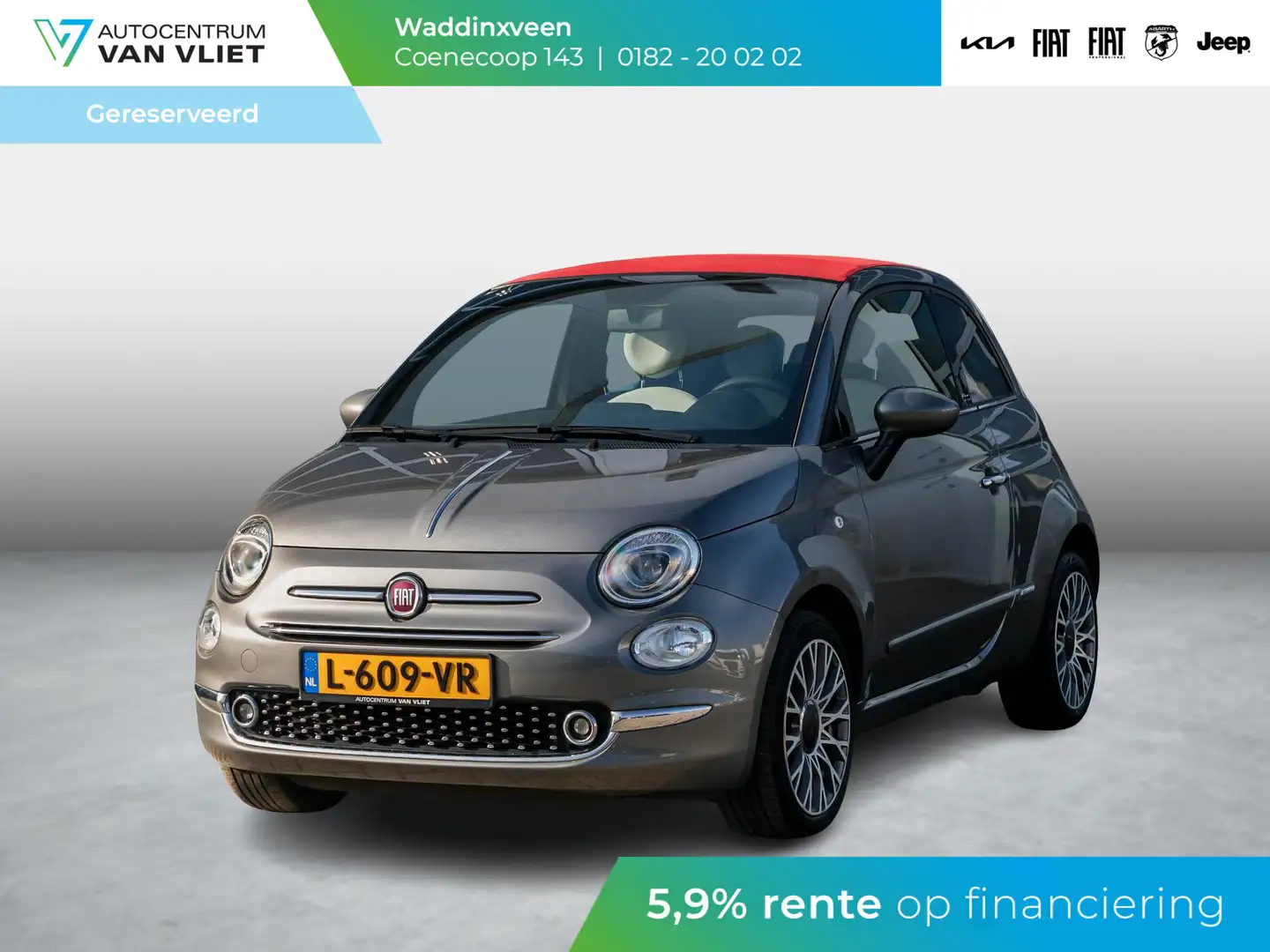 Fiat 500C 1.2 Star l Rosso Cabriodak l Automaat Gris - 1