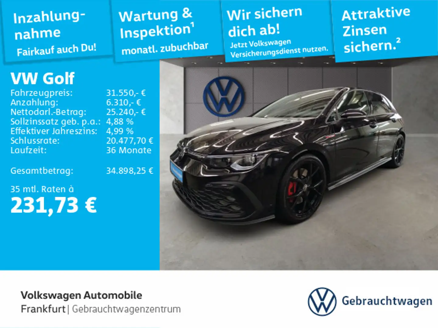 Volkswagen Golf GTI Golf VIII 2.0 TSI DSG GTI Navi IQ.Light DAB+ Fro Schwarz - 1