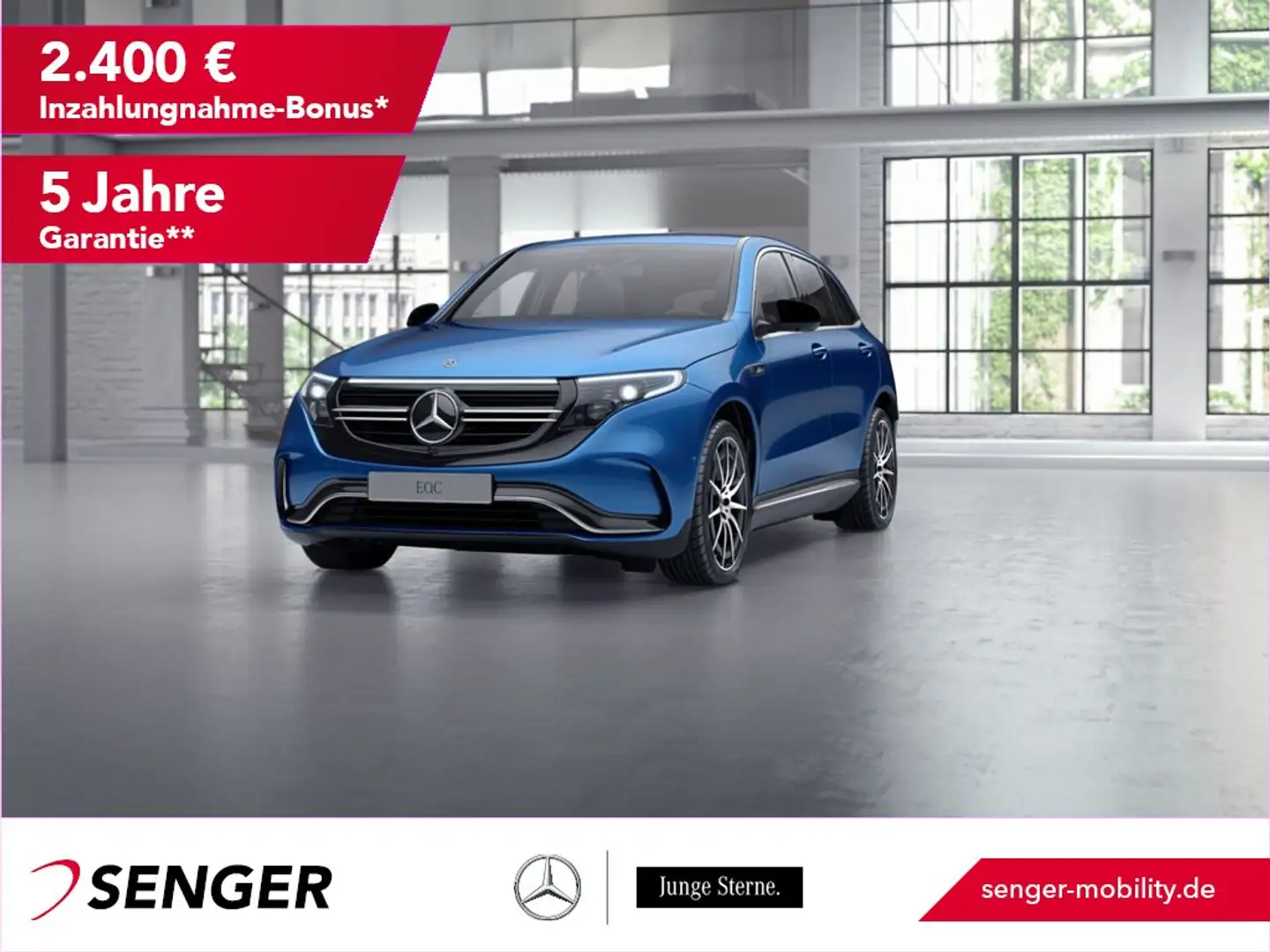 Mercedes-Benz EQC 400 4M AMG Distronic Multibeam 360°-K. AHK Albastru - 1