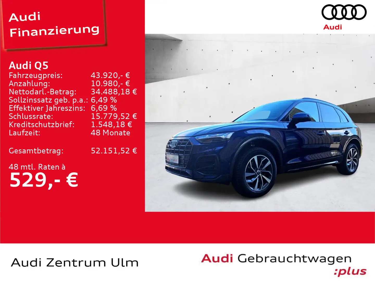 Audi Q5 45 TFSI quattro AHK PANO NAV+ MATRIX VIRTUAL Blu/Azzurro - 1