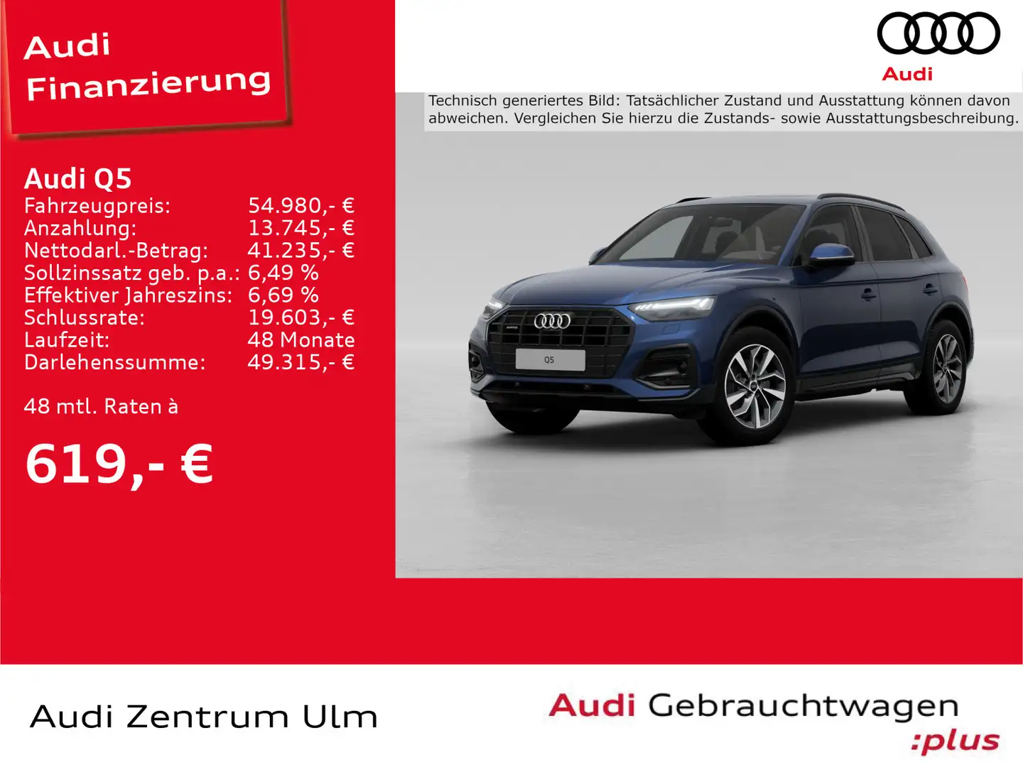 Audi Q5 45 TFSI quattro AHK PANO NAV+ MATRIX VIRTUAL Blau - 1