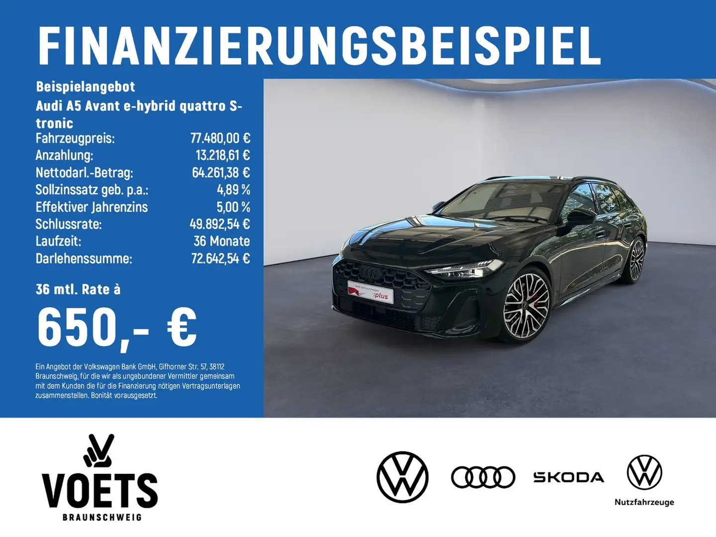 Audi A5 Avant e-hybrid quattro S-tronic MATRIX-LED+PANO... Noir - 2