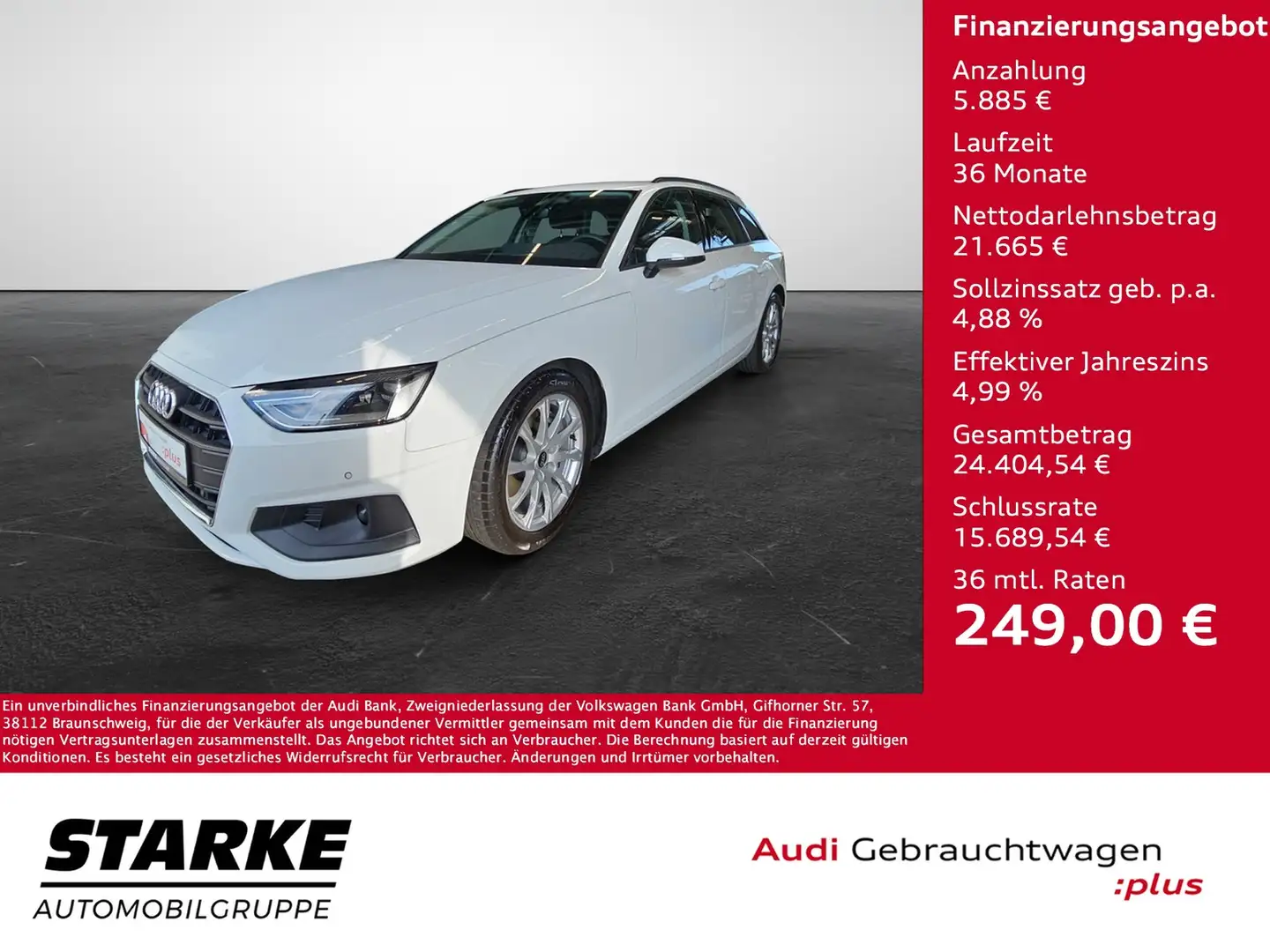 Audi A4 Avant 40 TDI S tronic quattro NaviPlus AHK APS-... Weiß - 1