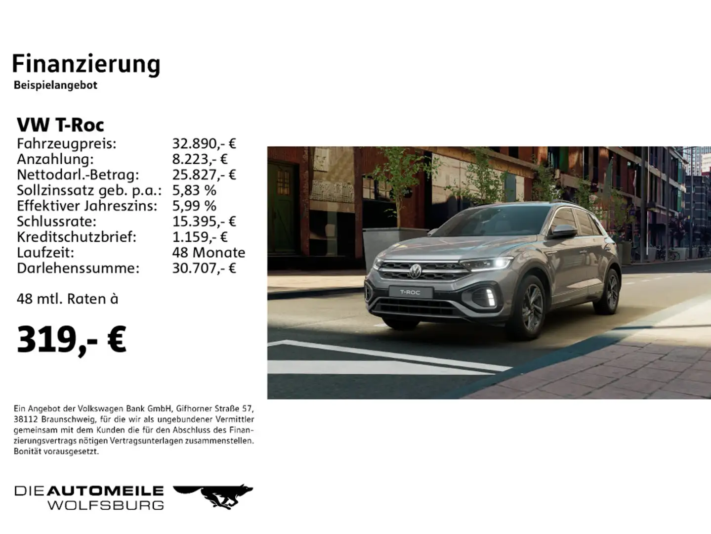 Volkswagen T-Roc 1.0 TSI OPF R-Line Grau - 2