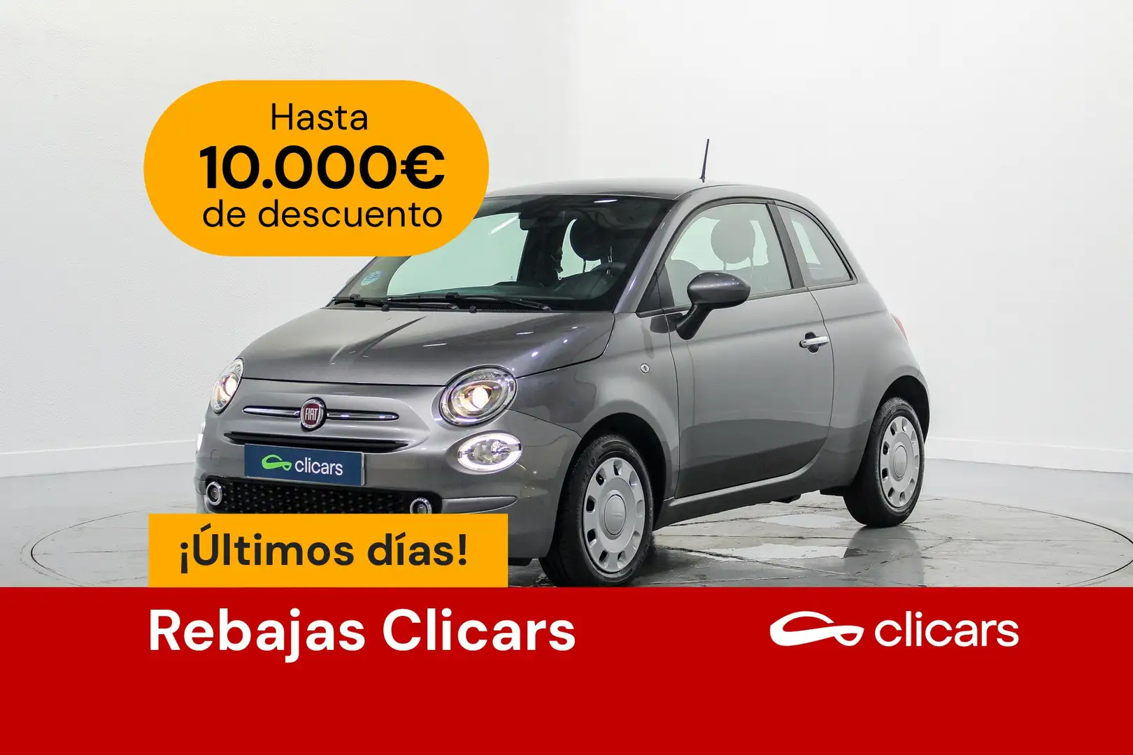 Fiat 500 1.0 Hybrid Cult 52kW Gris - 1