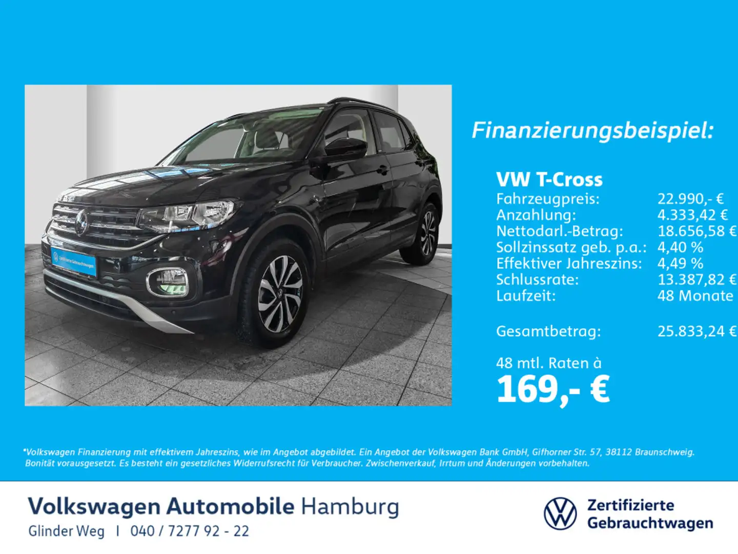 Volkswagen T-Cross 1.0 TSI Active DSG Ganzjahresreifen AppC Schwarz - 1