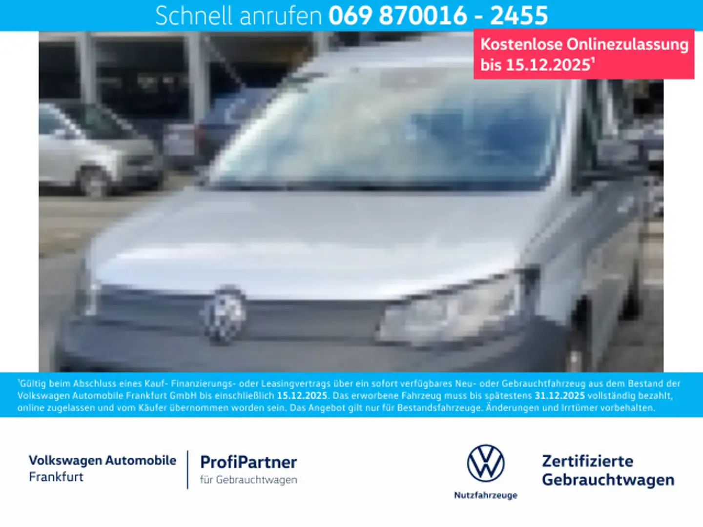 Volkswagen Caddy 2.0 TDI Navi Klima Einparkhilfe 7 Sitze Silber - 1