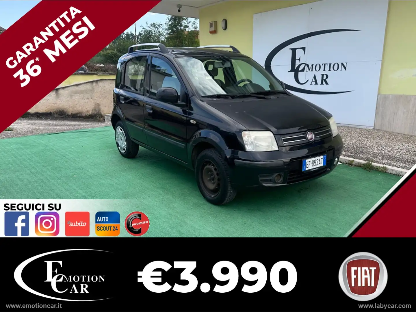 Fiat Panda 1.4 Dynamic Natural Power Mamy - 2011 Nero - 1