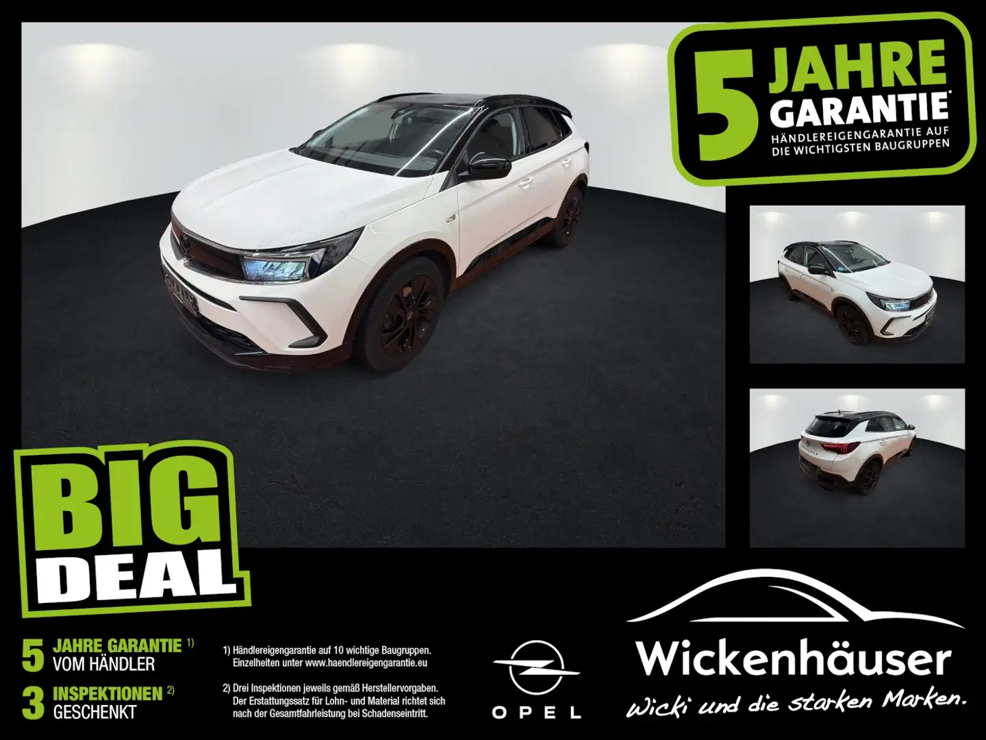 Opel Grandland 1.2 Turbo GS Line Alcantara+Navi+Kamera Blanc - 1