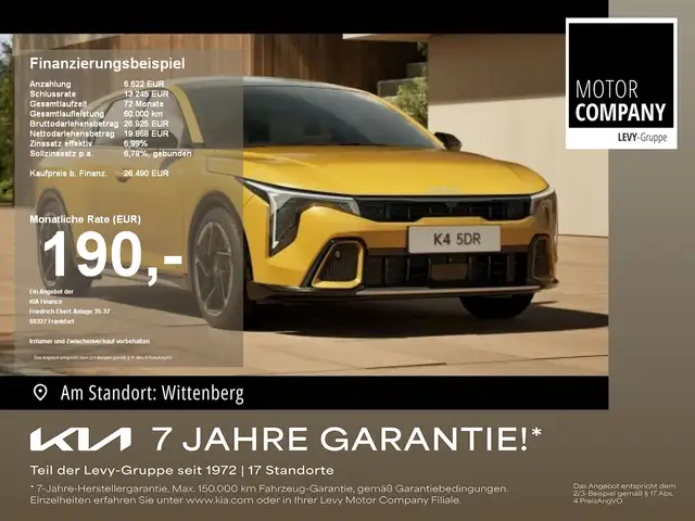 Kia K4 Aktion jetzt bestellen einen der 1. fahren