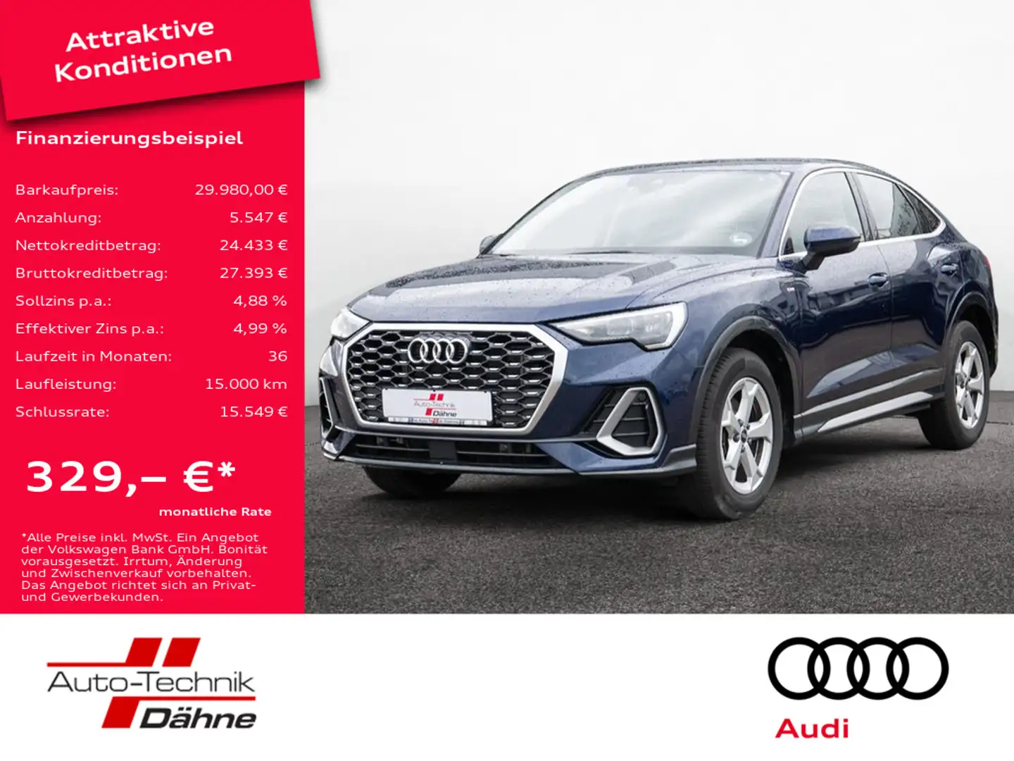 Audi Q3 Sportback 35 TDI S line SHZ NAVI ACC LED Blau - 1