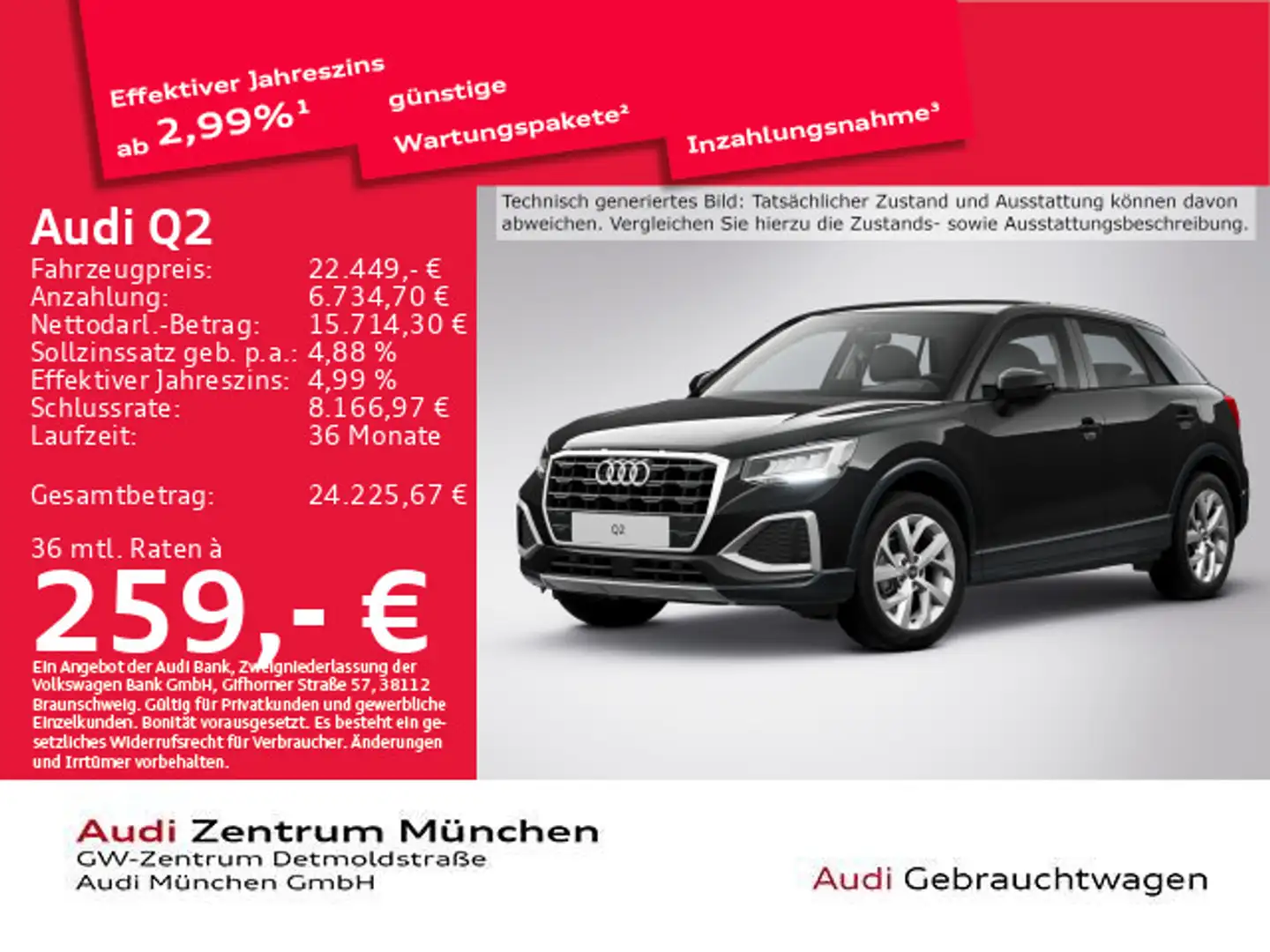 Audi Q2 35 TFSI S tronic advanced Navi/LED/PDC Noir - 1