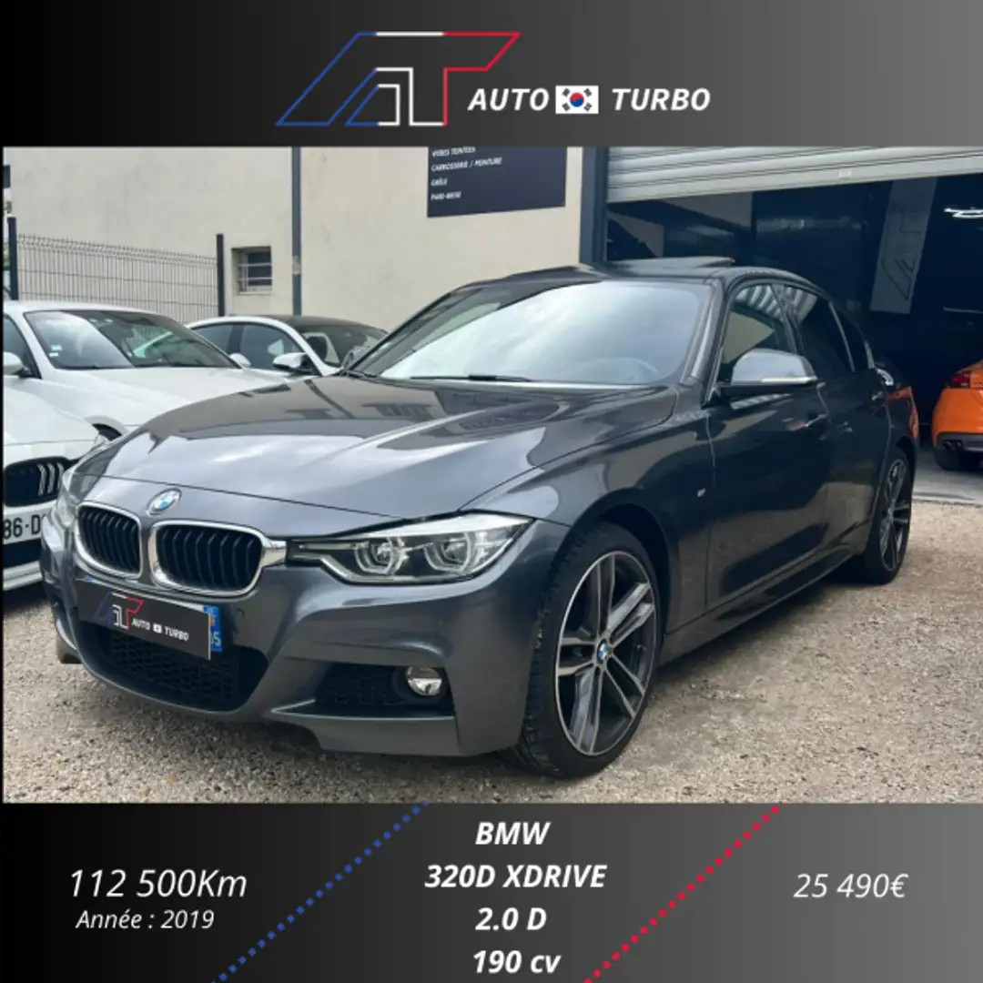 BMW 320 (F30) 320 D XDRIVE 190CH M SPORT PACK M SPORT SHADOW EURO6D-T Gris - 1