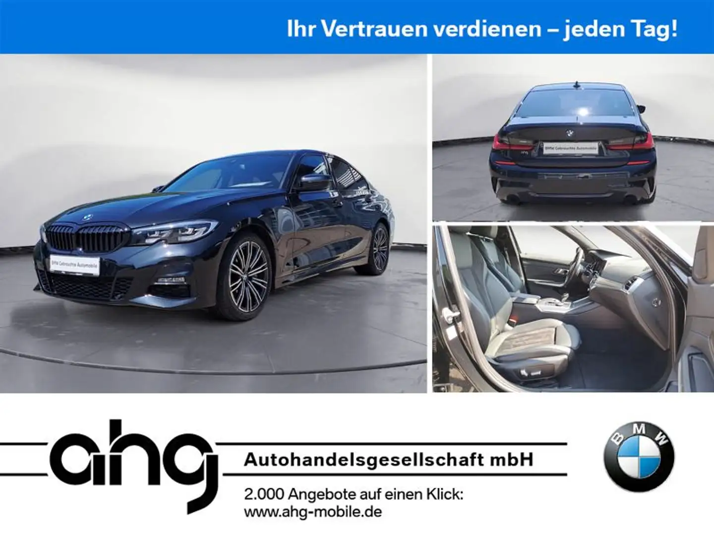 BMW 330 i xDrive M Sport Automatic Sport Aut. AHK Zwart - 1