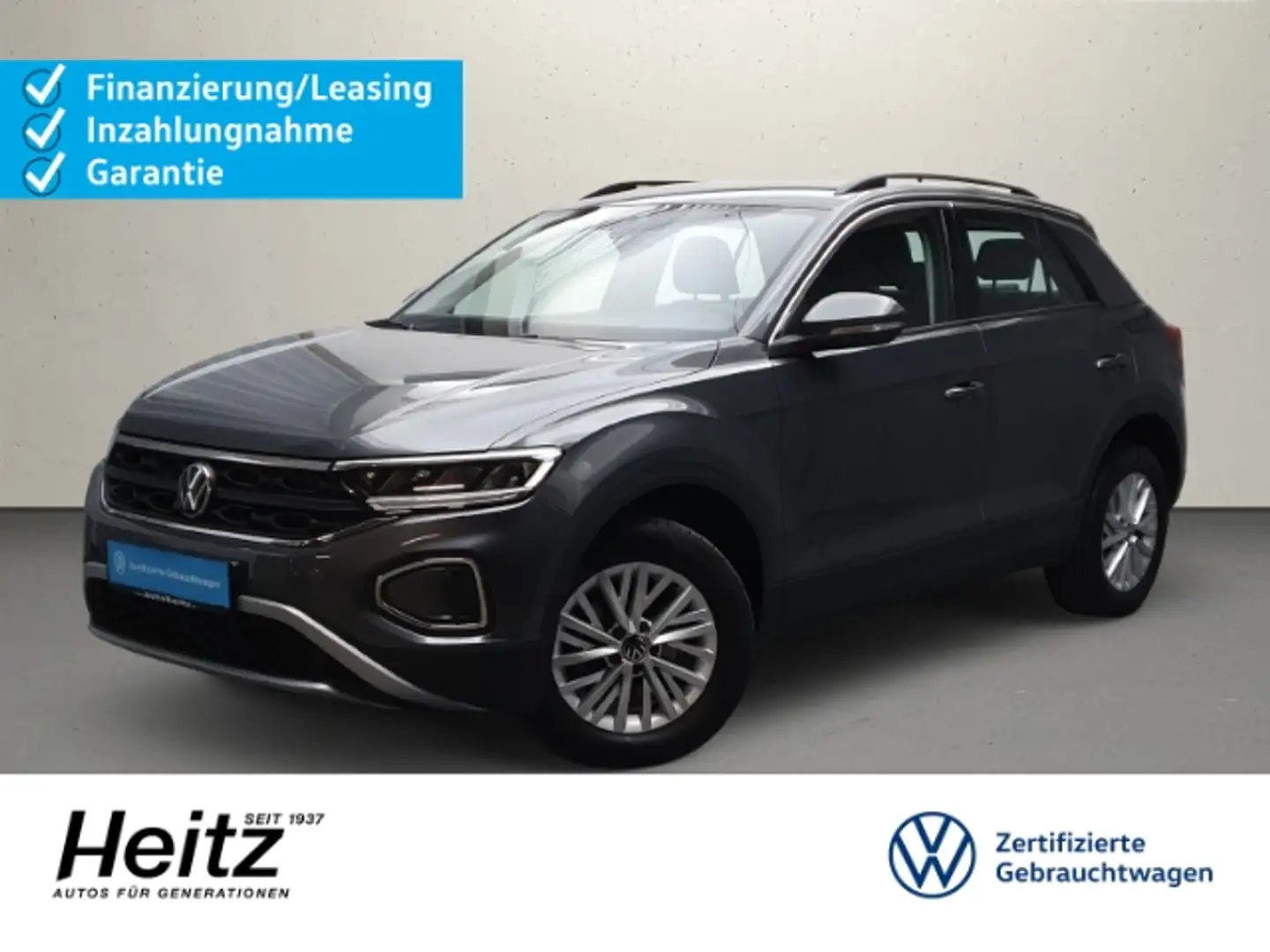 Volkswagen T-Roc 1.0 TSI Life LED Klima PDC SHZ Tel.vorb. Grau - 1