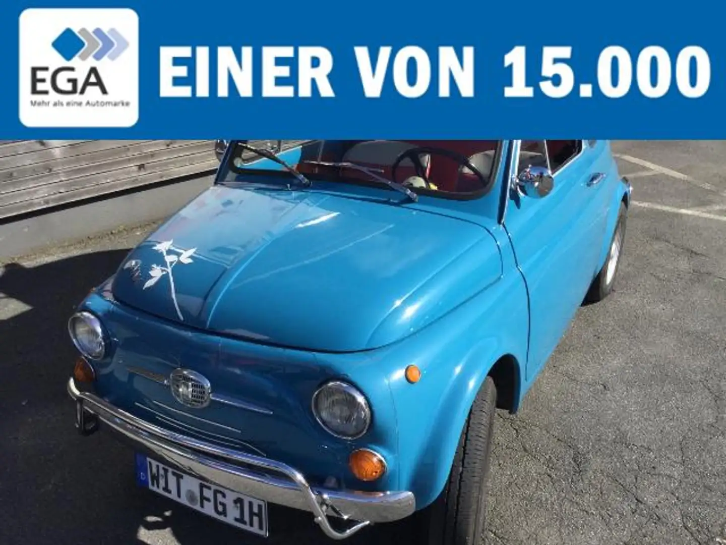 Fiat 500 Faltdach Blau - 2