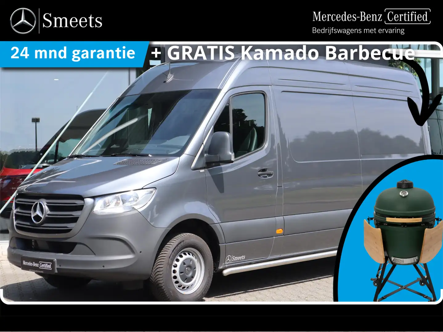 Mercedes-Benz Sprinter 317 L2H2 FACELIFT 3.5T TREKHAAK Gris - 1