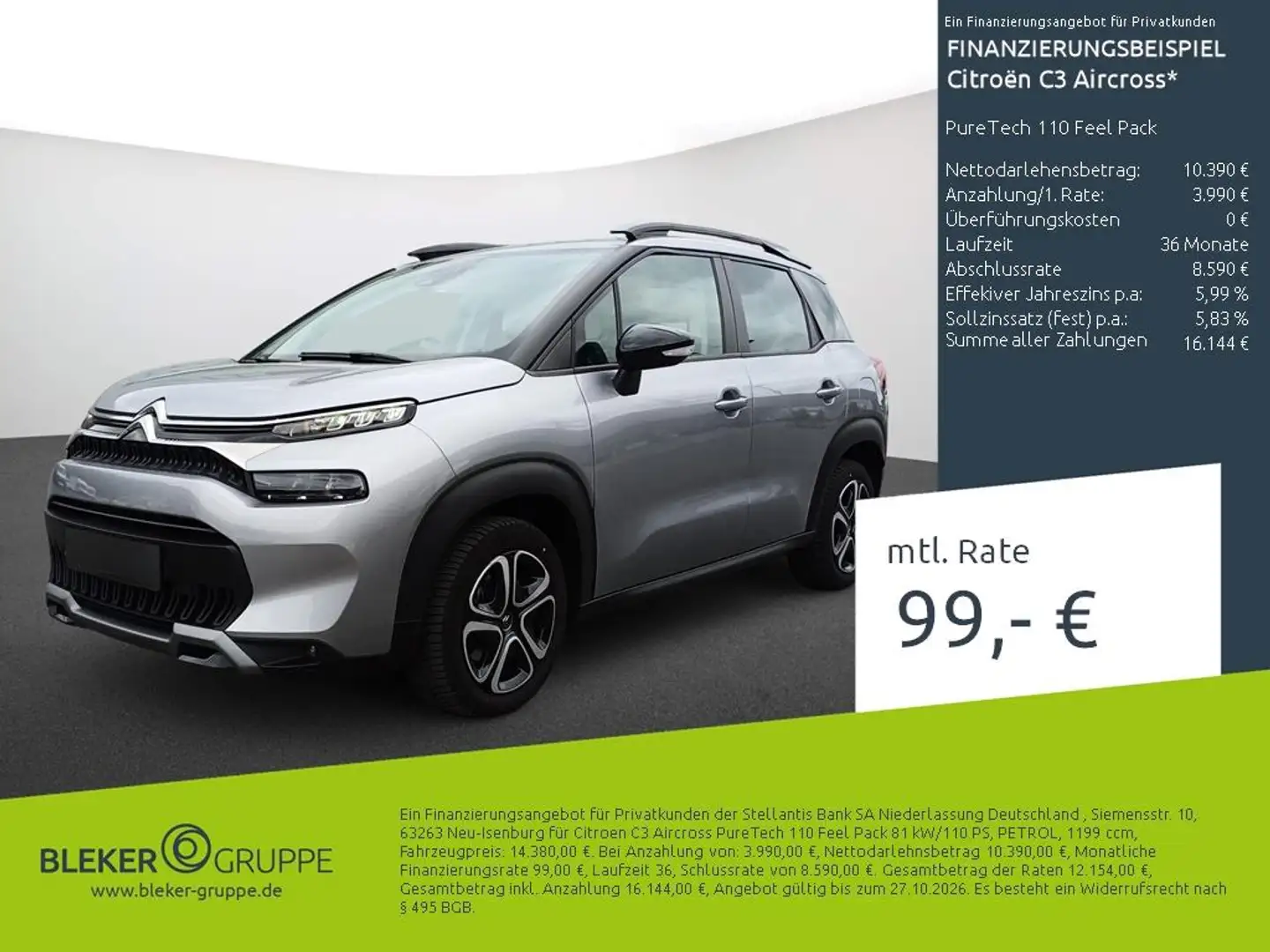 Citroen C3 Aircross PureTech 110 Feel Pack Gris - 1