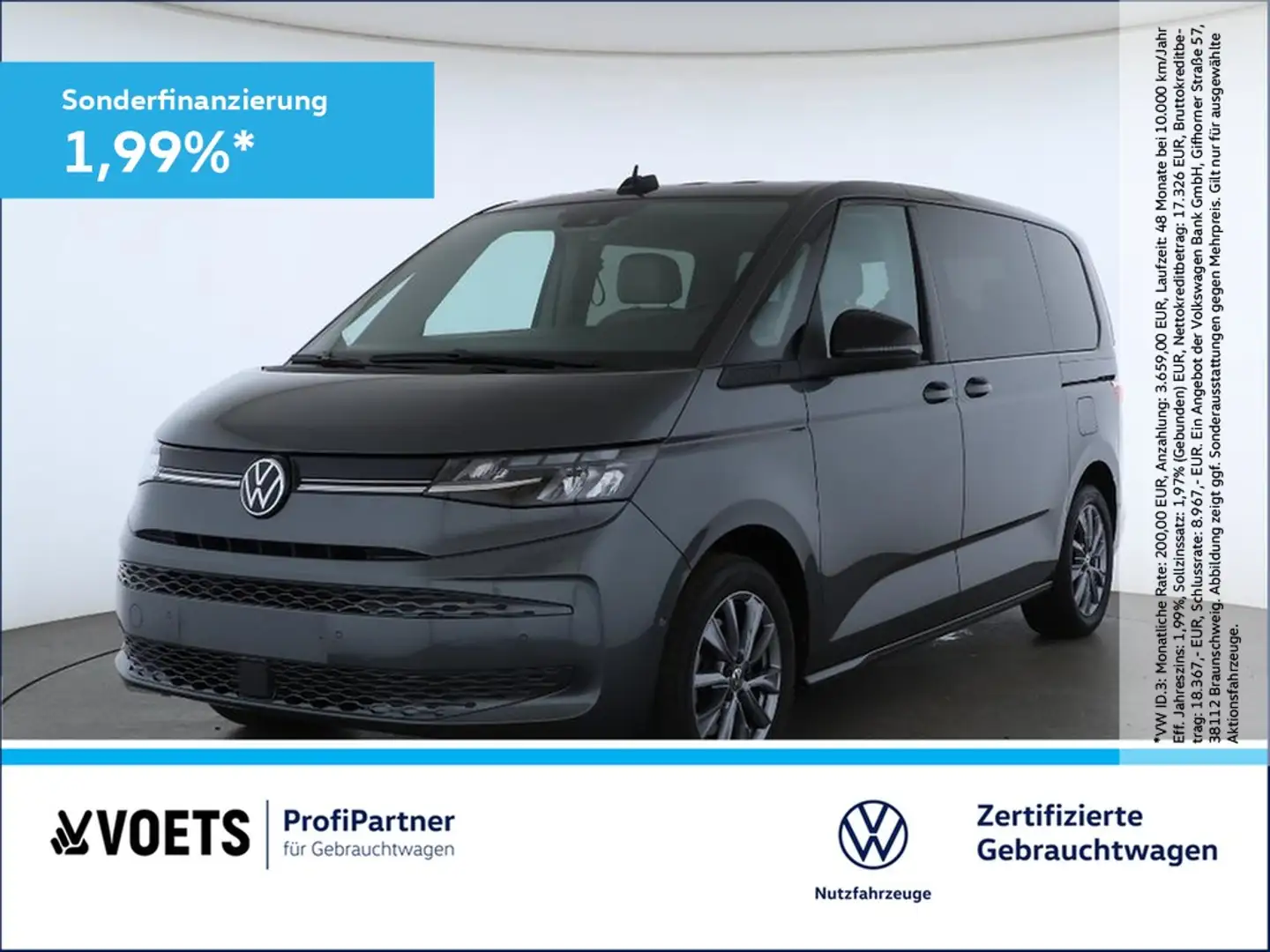 Volkswagen T7 Multivan Life KR 2.0 TDI DSG STANDHZG+AHK+RearView Grau - 1