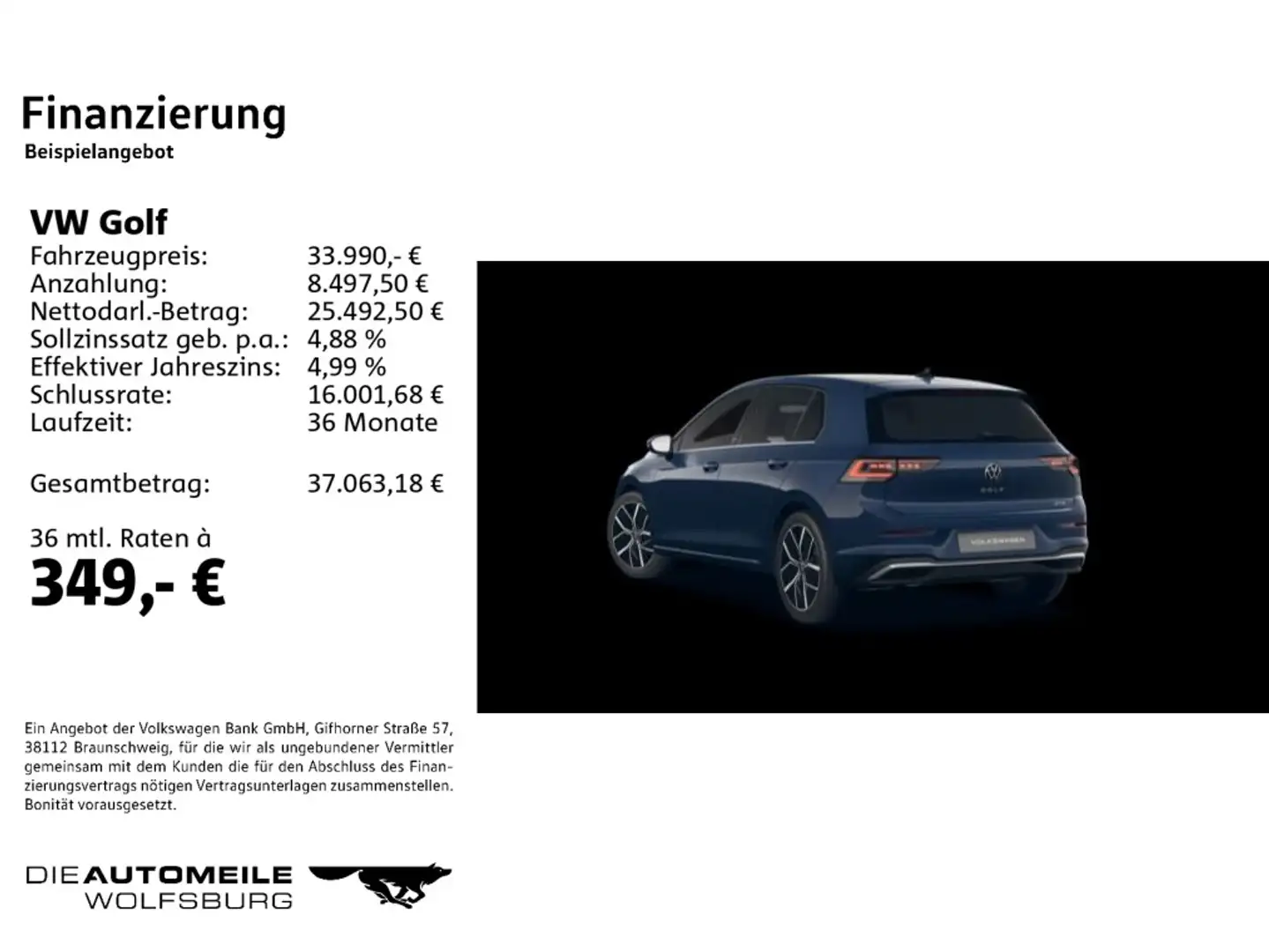 Volkswagen Golf Style 1,5l eTSI OPF 110 kW (150 PS)7-Gang-D Blau - 2