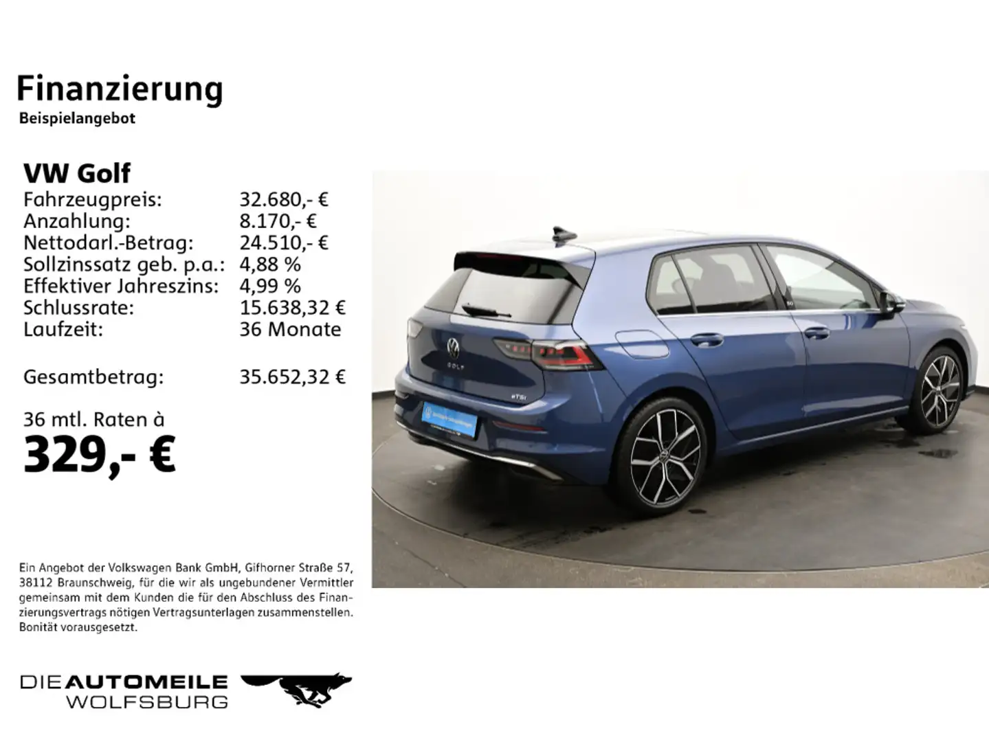 Volkswagen Golf Style 1,5l eTSI OPF 110 kW (150 PS)7-Gang-D Blau - 2