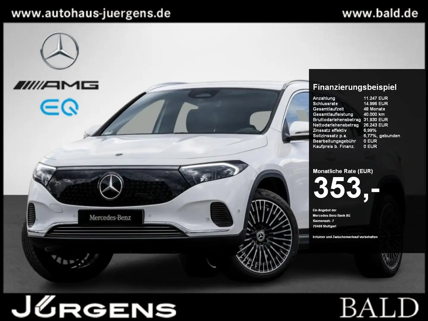 Mercedes-Benz EQA 300 4M Progressive-Advanced/LED/Cam/Easy/20" Weiß - 1