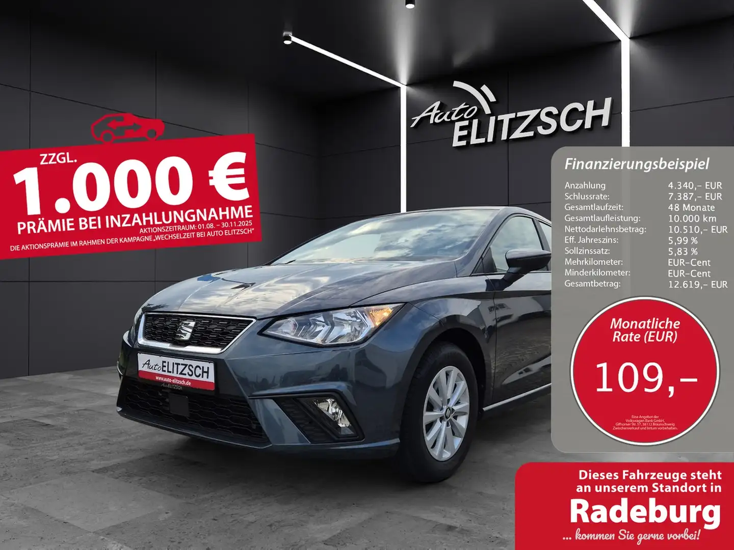 SEAT Ibiza TSI Style Climatronic GRA SH APP SH Grau - 1