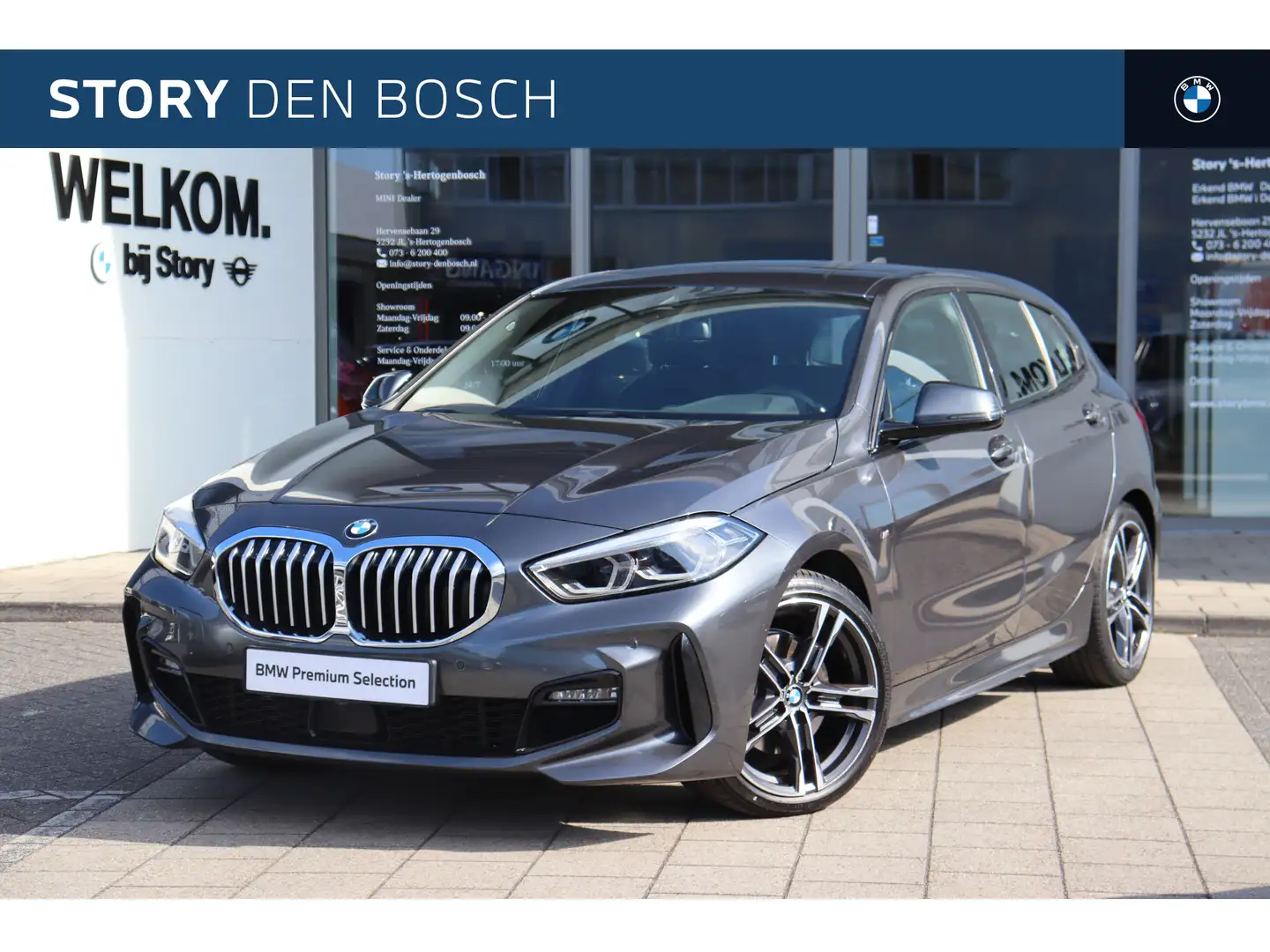BMW 118 1 Serie 118i High Executive M Sport Automaat / Ach Grijs - 1