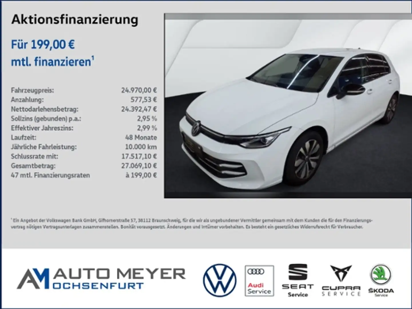 Volkswagen Golf VIII GOAL 1.5 TSI Navi AHK Travel Assist Weiß - 1