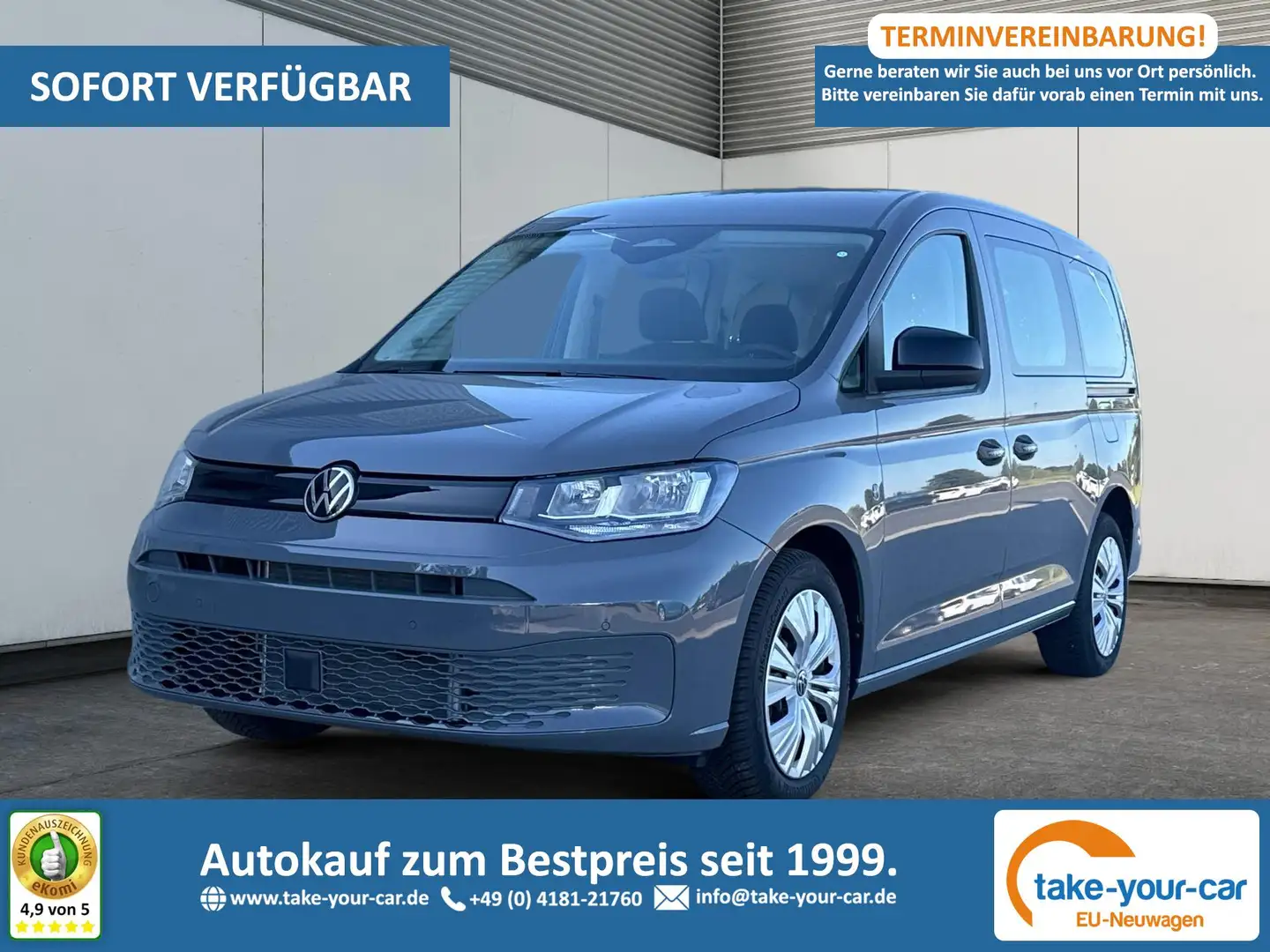 Volkswagen Caddy Maxi 4x4+LANE ASSIST+KAM+SHZ+KLIMA+GJR+GRA 2.0 ... Grau - 1