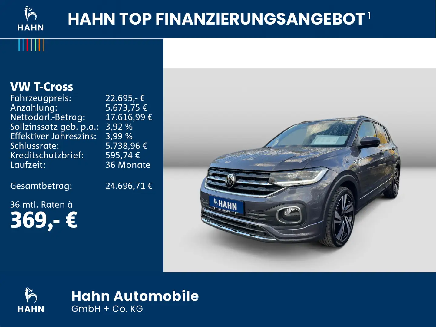 Volkswagen T-Cross Life R-Line 1.0TSI DSG LED Navi CAM PDC Grau - 2
