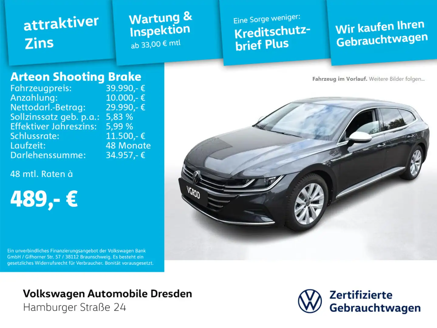 Volkswagen Arteon Elegance 2.0 TDI DSG 4M Grijs - 1
