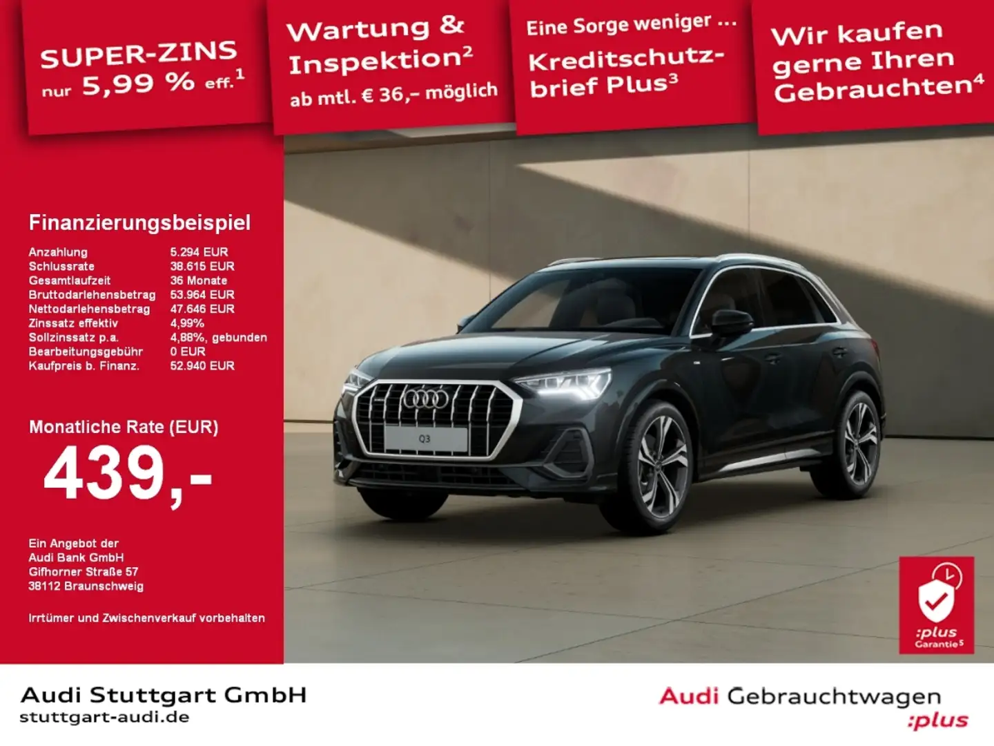 Audi Q3 S line 45 TFSI quattro S tronic 360° AHK Pano Nero - 1