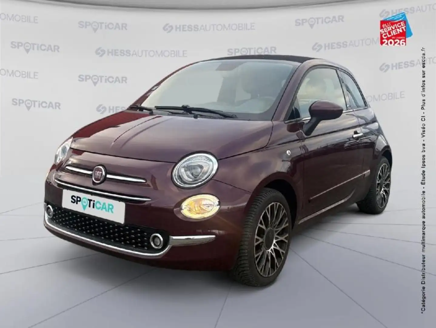 Fiat 500C 1.2 8v 69ch Eco Pack Star Rouge - 1