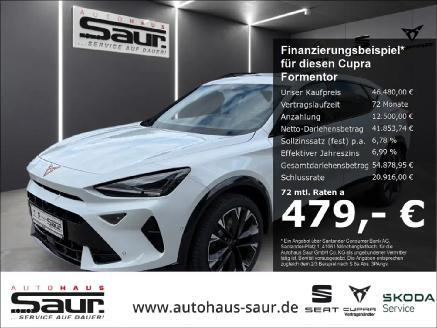 CUPRA Formentor VZ 2.0 TSI LED KLIMA NAVI KAMERA PDC SHZ FULL LINK Weiß - 2