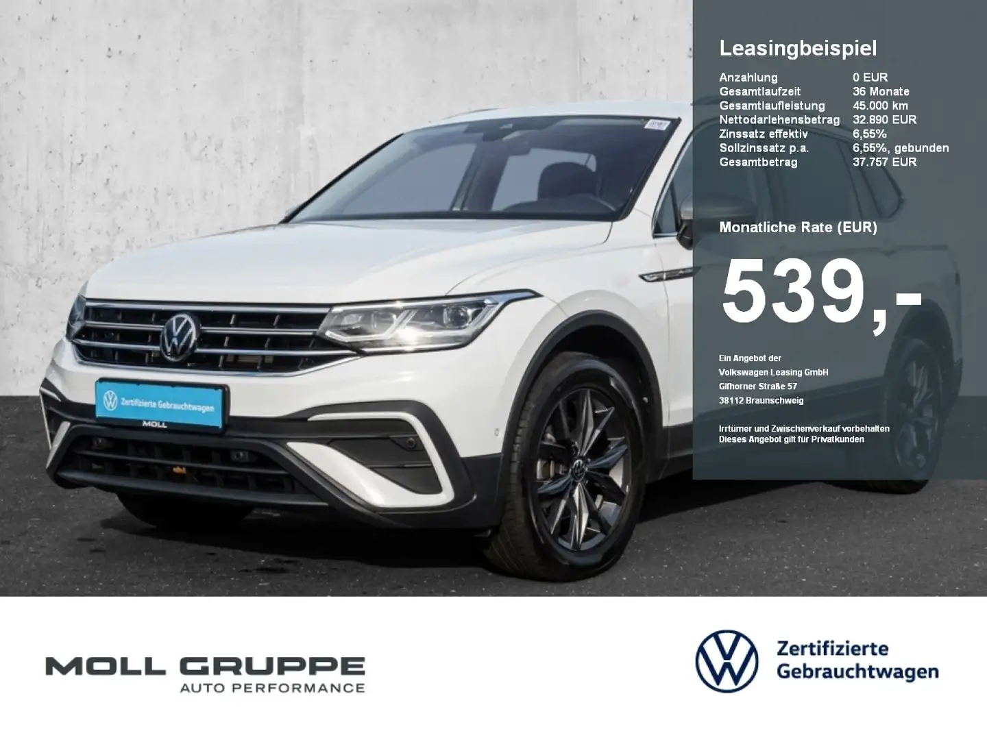 Volkswagen Tiguan Allspace 2.0 TDI DSG Life NAVI LED Weiß - 1
